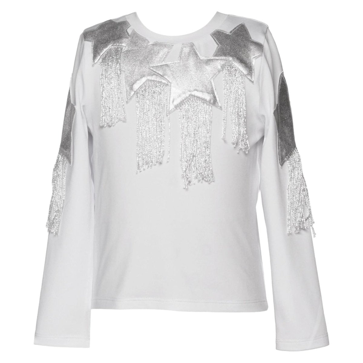 STARS FRINGE LONG SLEEVE TOP (PREORDER) - SARA SARA