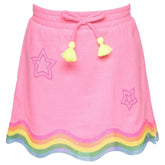 STARS & SEQUIN WAVY TRIM SKIRT (PREORDER) - SARA SARA