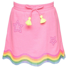 STARS & SEQUIN WAVY TRIM SKIRT (PREORDER) - SARA SARA