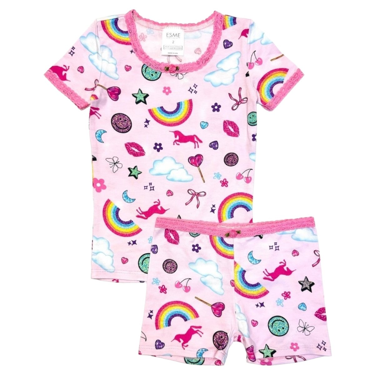 STICKERS SHORT SLEEVE AND SHORTS PJS - ESME