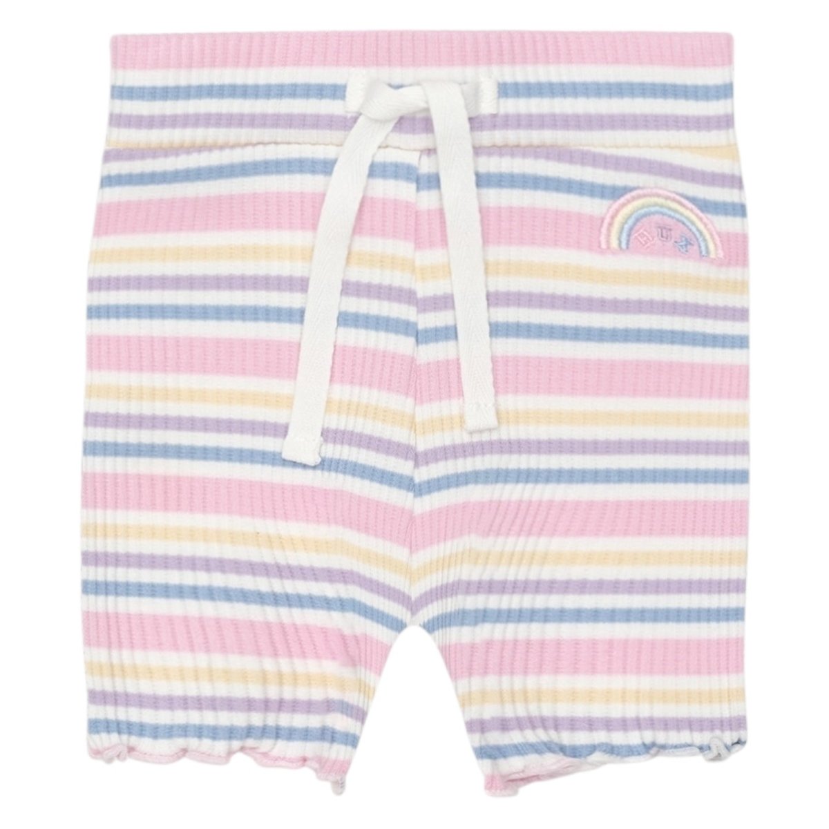 STRIPE RIB BIKER SHORTS - HUXBABY