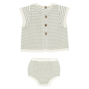 STRIPE SCALLOP KNIT TOP AND BLOOMERS SET - RYLEE + CRU