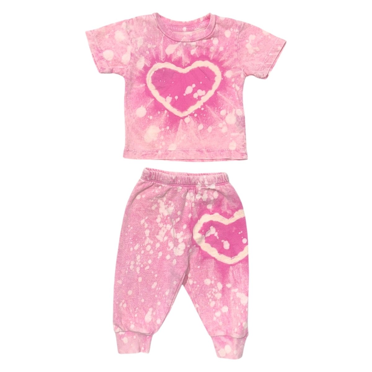 TIE DYE HEART TSHIRT AND SWEATPANTS SET - CALIFORNIAN VINTAGE