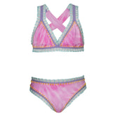 TIE DYE RAINBOW STITCHING TWO PIECE BIKINI - TWO PIECE BIKINI