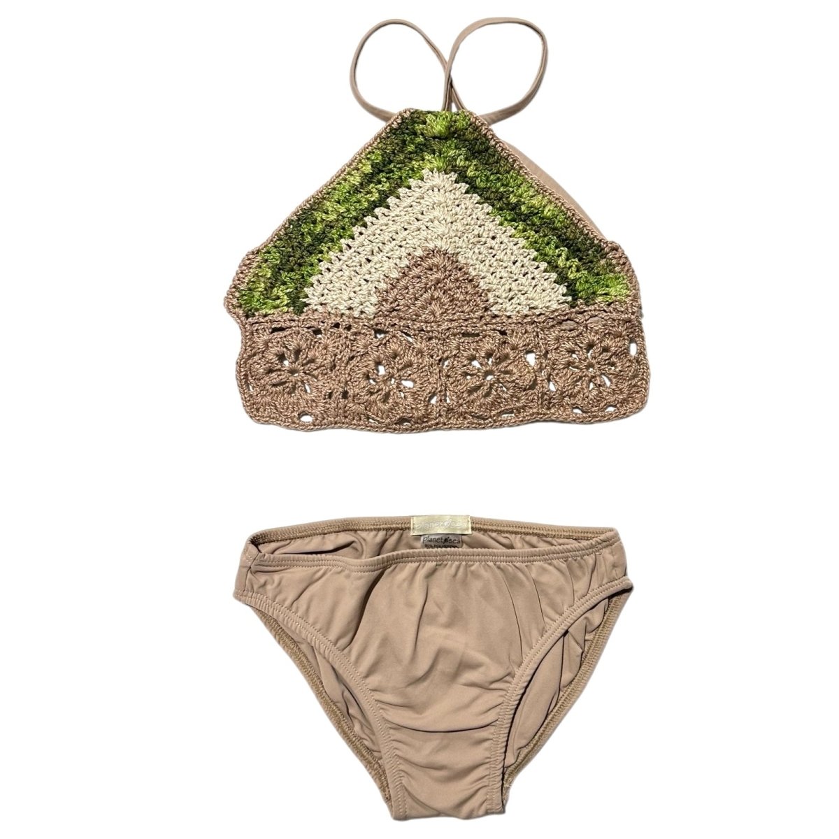 TRIANGLE HALTER CROCHET TWO PIECE BIKINI - PLANET SEA