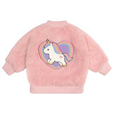 UNICORN HEART FAUX FUR JACKET (PREORDER) - HUXBABY