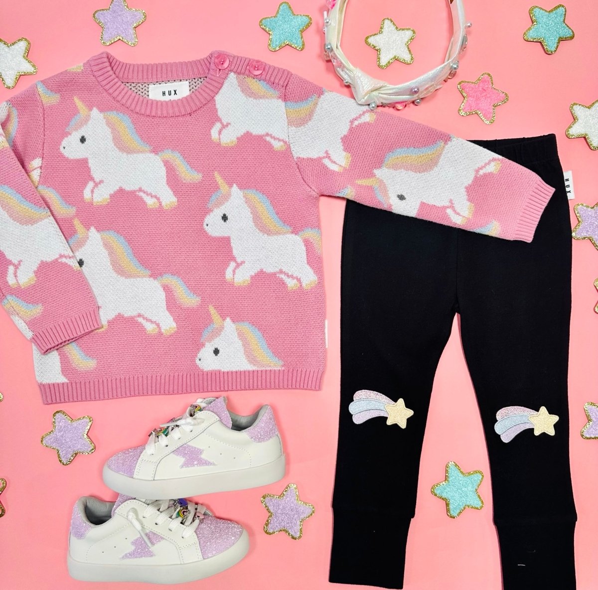 Huxbaby Mini Dreamers Unicorn Knit Sweater