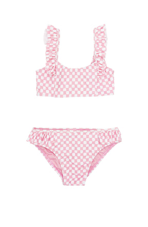 HAPPY DAZE CHECKERED TWO PIECE SPORTY BIKINI (PREORDER) - TWO PIECE BIKINI