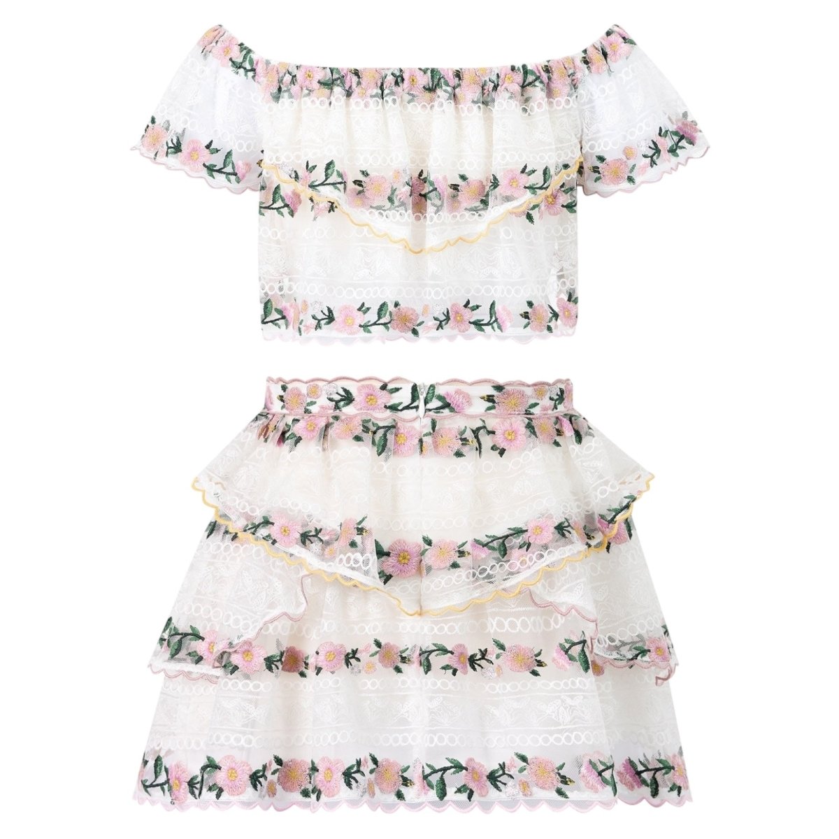 VICTORIA EMBROIDERED TOP AND SKIRT SET (PREORDER) - MARLO