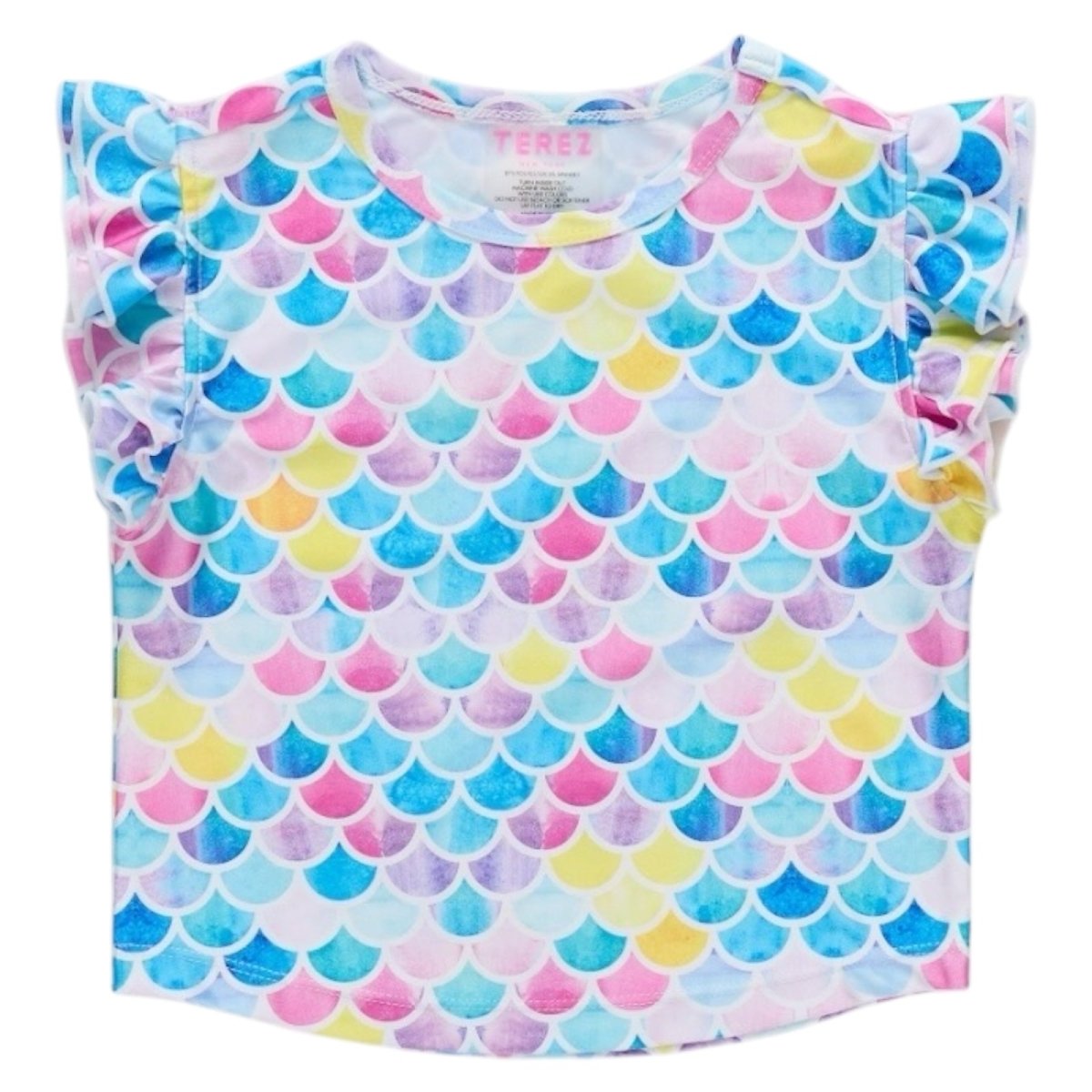 WATERCOLOR MERMAID RUFFLE TOP (PREORDER) - TEREZ