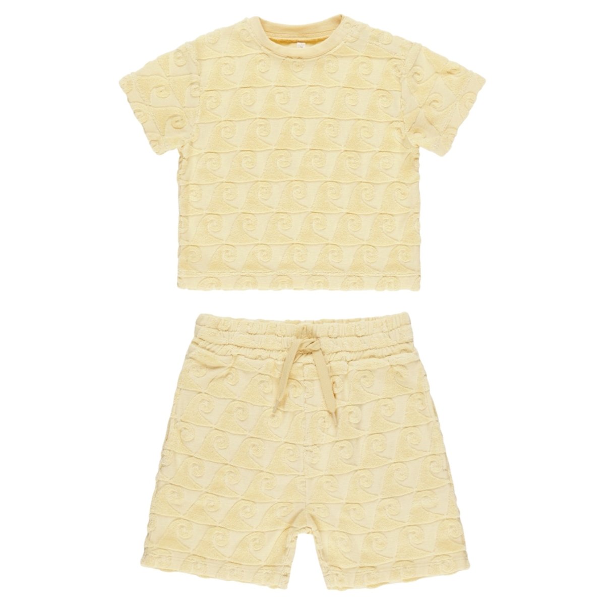 WAVES TERRY RELAXED TSHIRT AND SHORTS SET - RYLEE + CRU