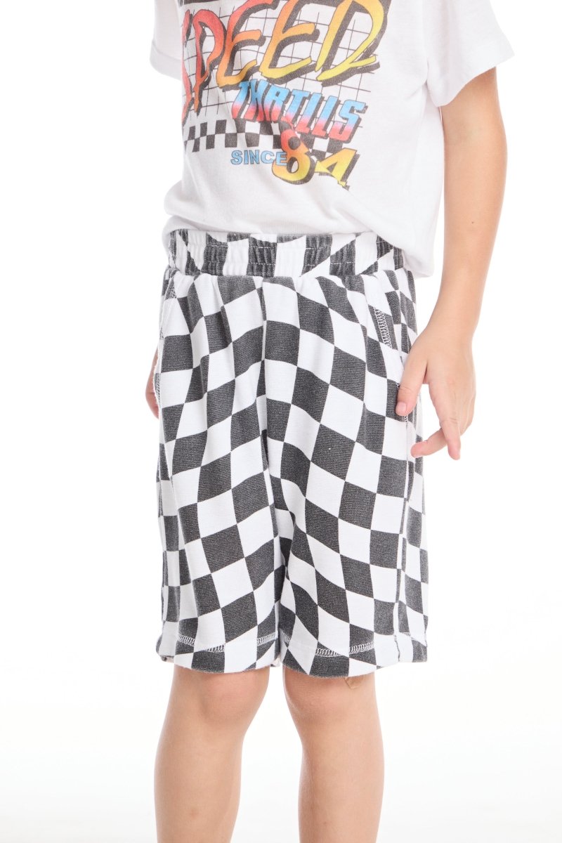 WAVY CHECKERED SHORTS - SHORTS