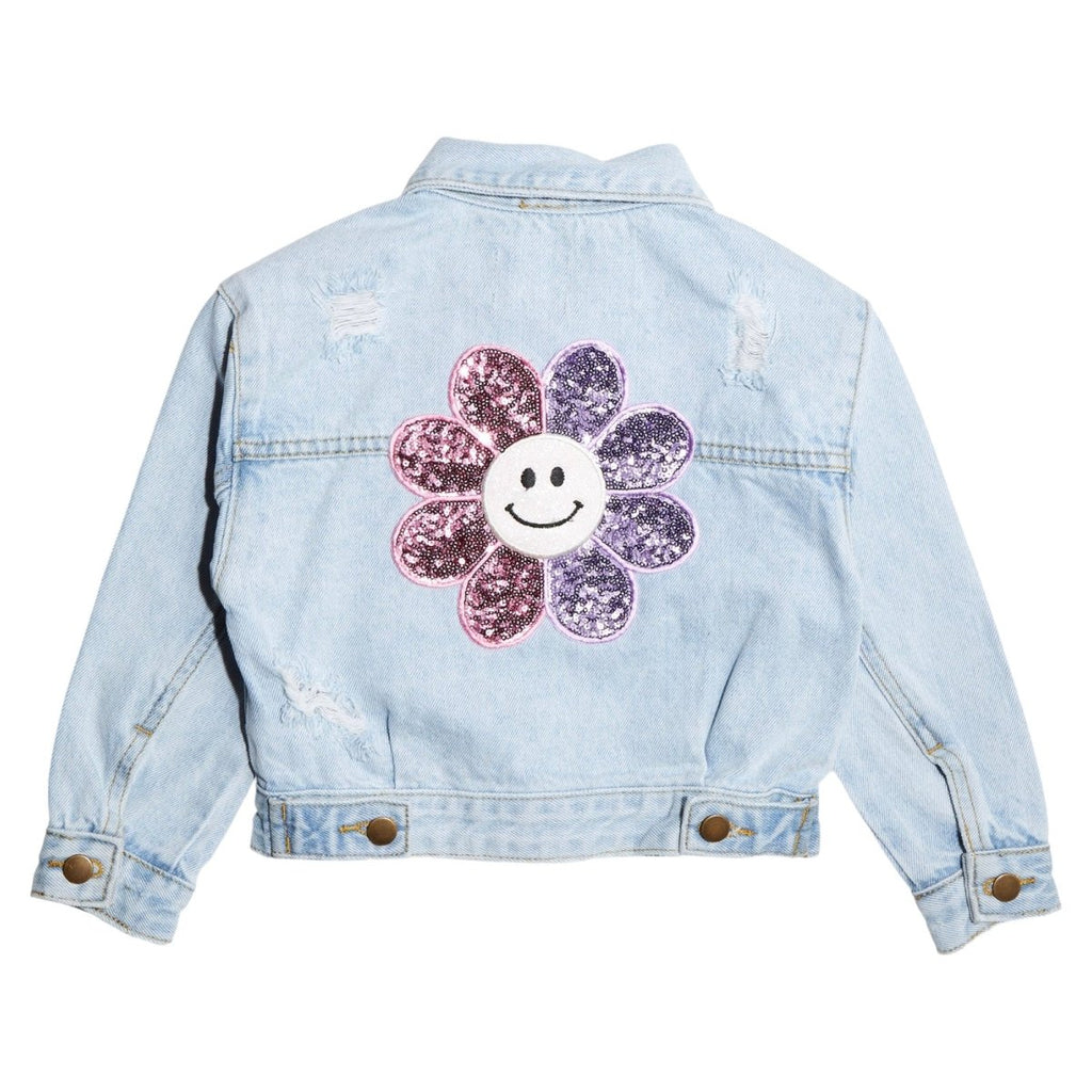 Girl's Lola & The Boys All About The Patch Denim Jacket, Size 6 - Blue