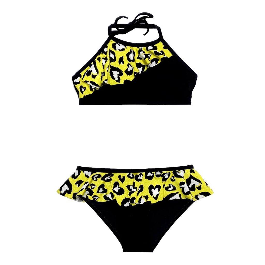 Neon leopard print bikini deals