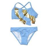 POLINA METALLIC RUFFLE TWO PIECE BIKINI - NESSI BYRD