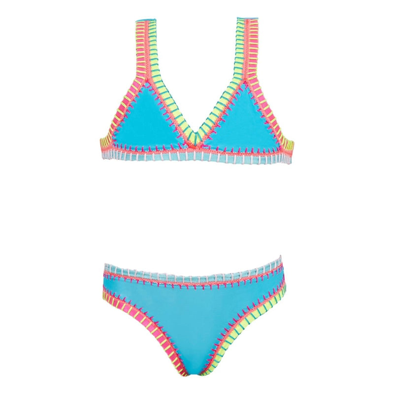 RAINBOW EMBROIDERED TWO PIECE BIKINI