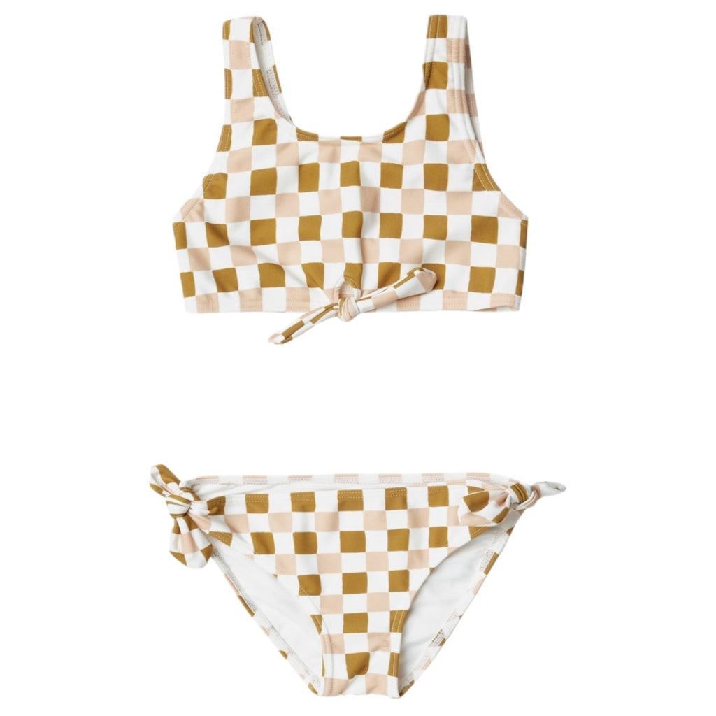 Yellow checkered bathing sales suit