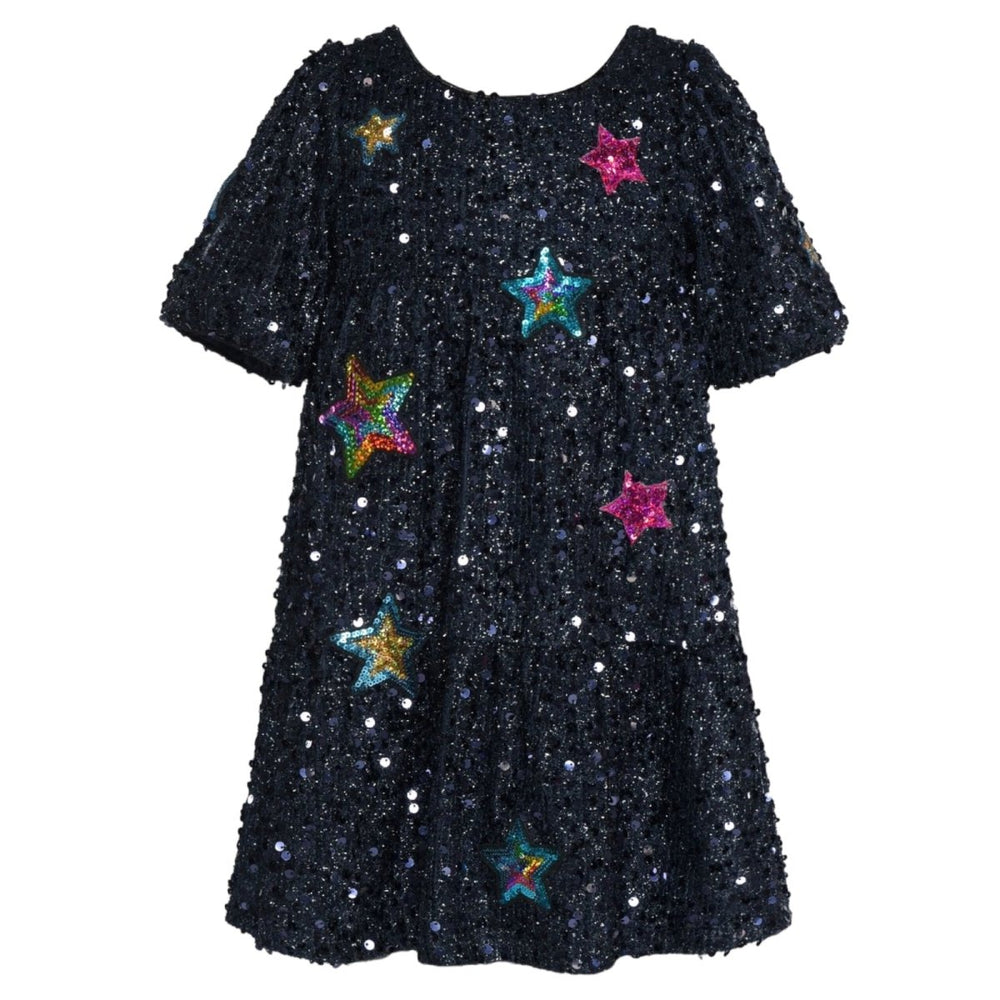 STAR PATCHES SEQUIN DRESS