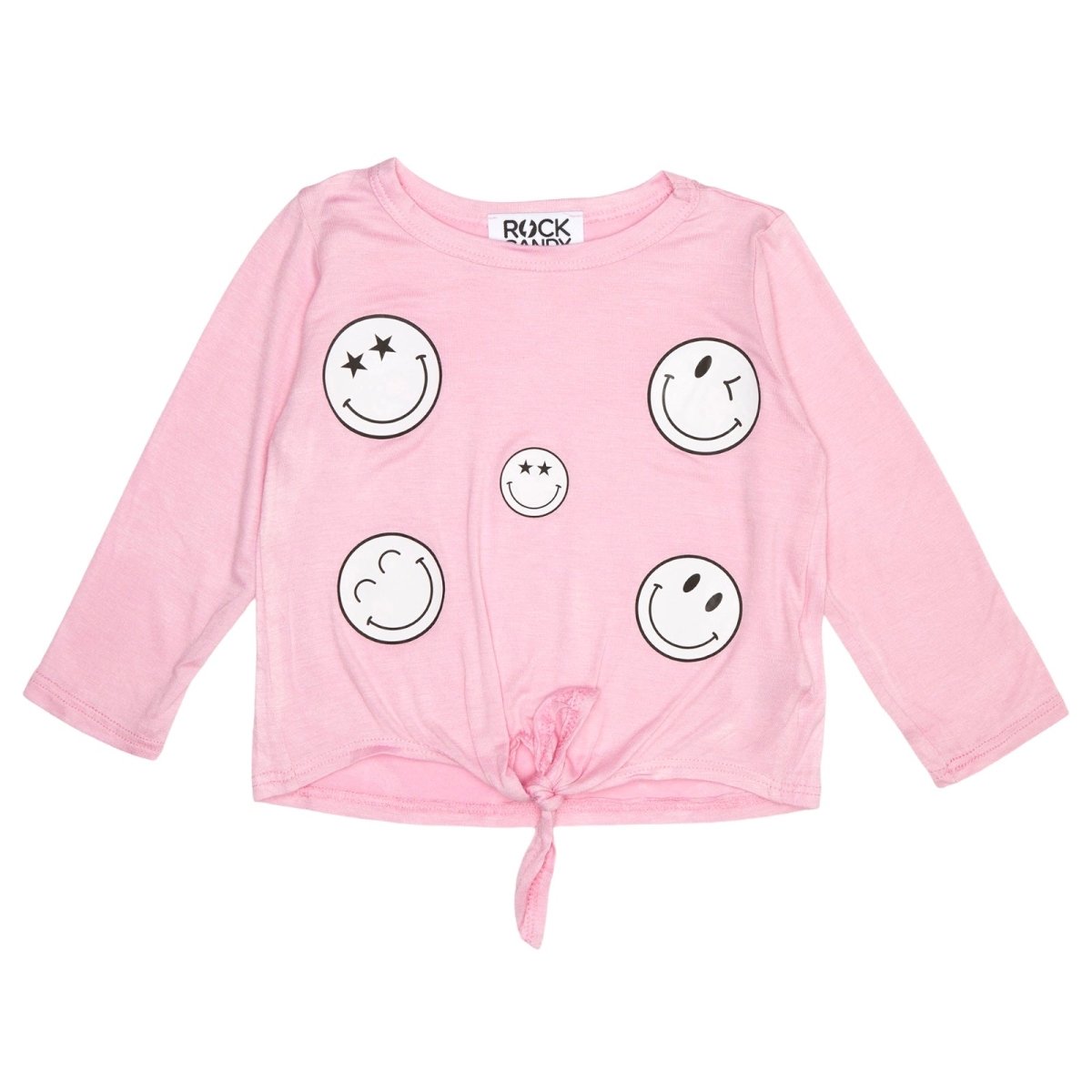 Wink Smiley Face Long Sleeve T-shirt with Ties | Mini Dreamers